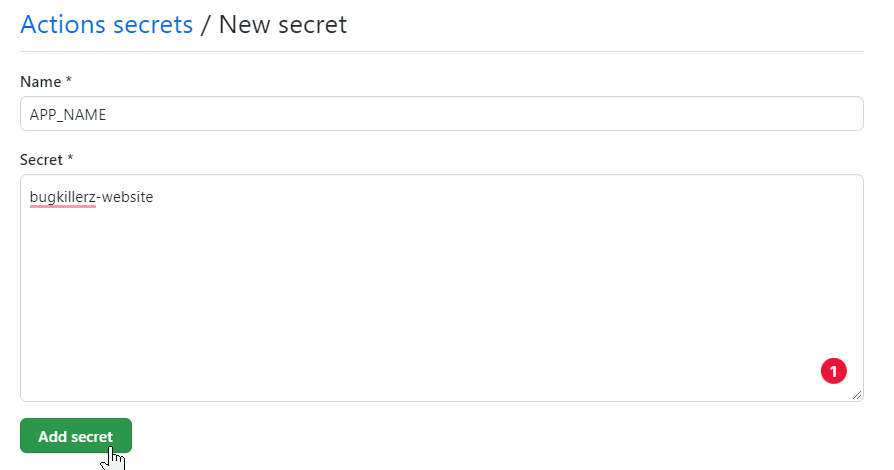 Creating a secret Creating a secret